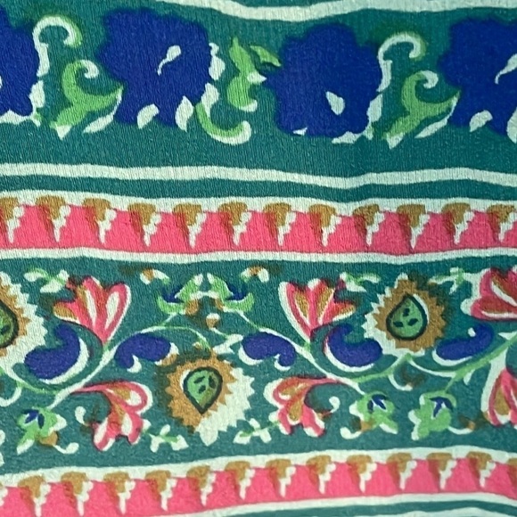 NWOT ANTHROPOLOGIE MAEVE MERET 100% SILK TUNIC TURQUOISE/PINK SIZE 10 - Picture 6 of 13